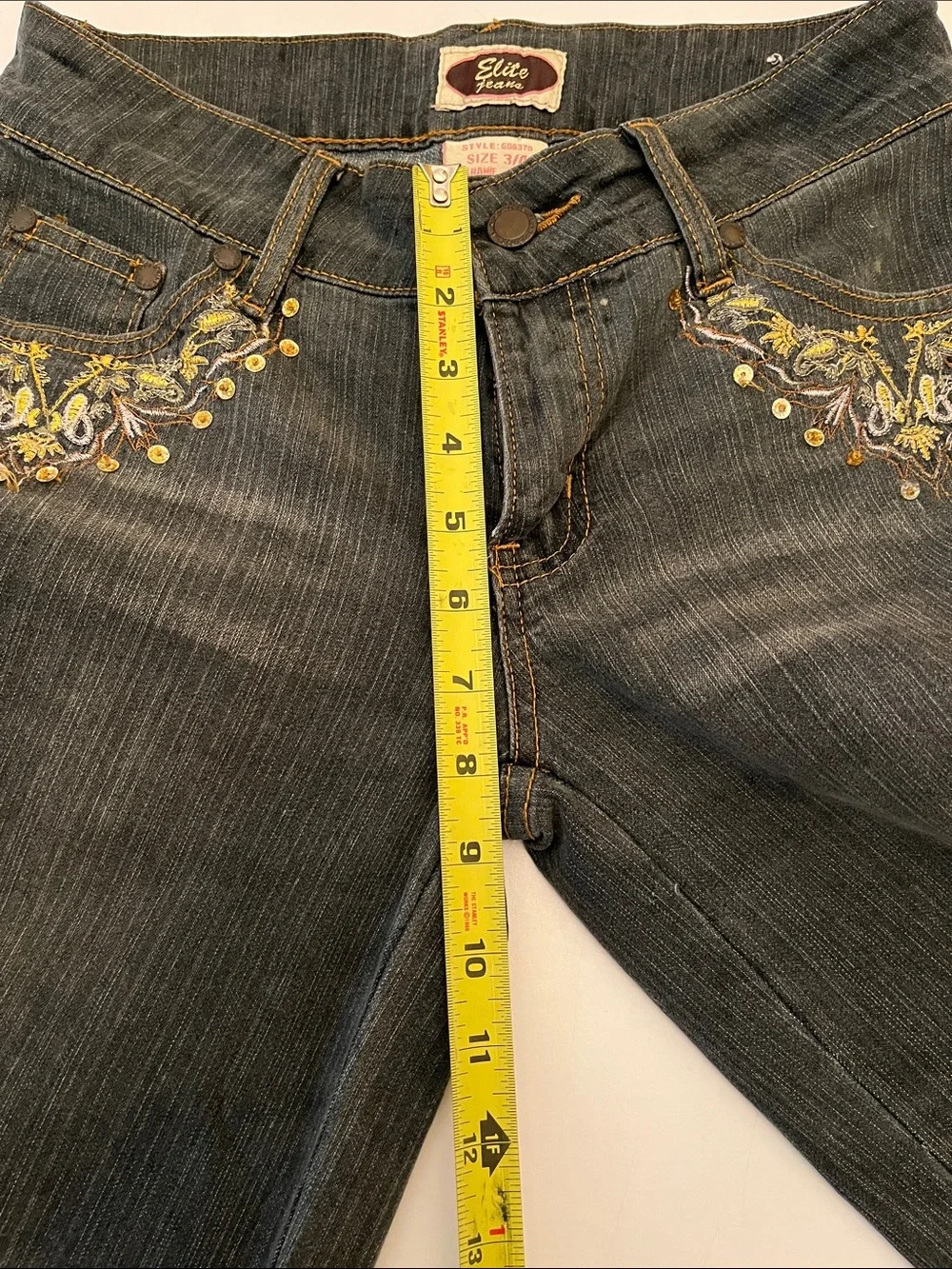 Vintage y2k Elite Jeans Jacket Set size 3/4 low rise, gaucho, bolero cropped